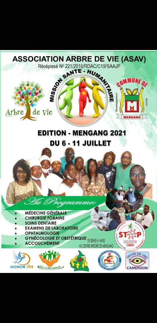Affiche de la mission santé humanitaire, édition Mengang 2021